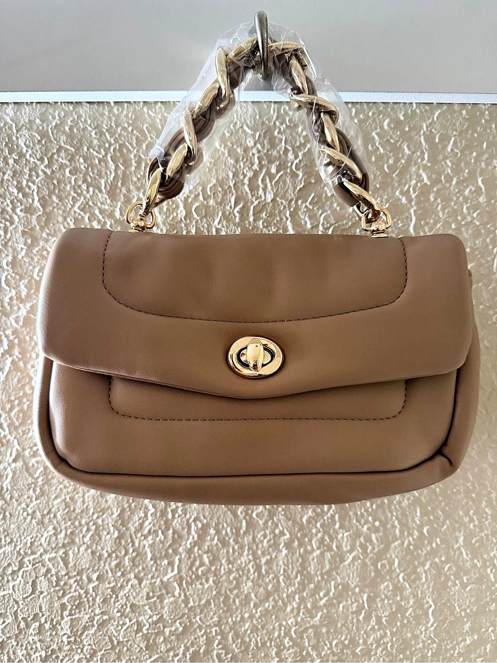 Brown Chain Handle Shoulder Bag New